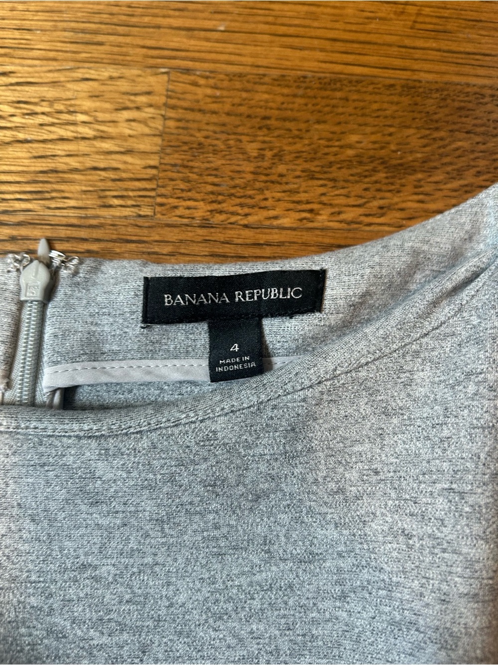 Banana Republic Light Heather Gray Asymmetrical Knit Mini Dress - Picture 6 of 11